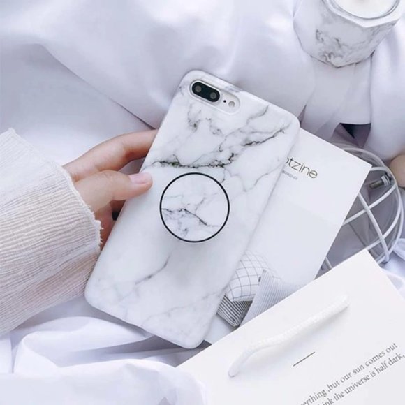 NEW iPhone 12/11/Pro/Max/XR/8/SE Marble W/ Holder - Picture 3 of 5
